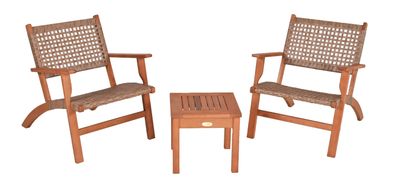 Sitzgruppe SONORA Lounge Möbel Eukalyptus Kunststoff Holz