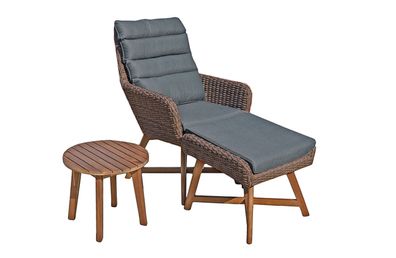 Lounger-Set Gartenstuhl Gartenliege Lounge Hocker Sessel Tisch
