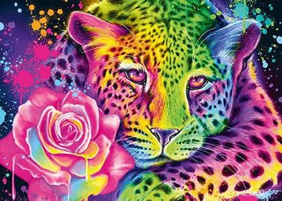 Neon - Regenbogen-Leopard