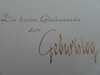 alte edle mini Grußkarten Glückwünsche zum Geburtstag "Wellenrand"