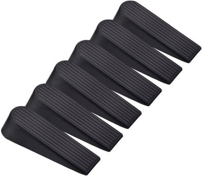 6 Packung Türstopper Wedges Schwarz Gummi Türstopper für Haus und Büro