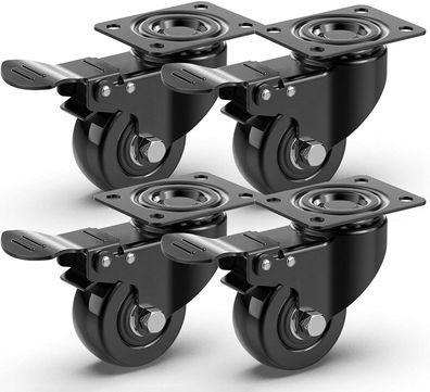 4 Rollen für Möbel 200KG Transportrollen Set | Lenkrollen mit bremse |