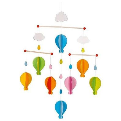 Mobile Heißluftballons, 35 x 53 cm, Holz, per Stück
