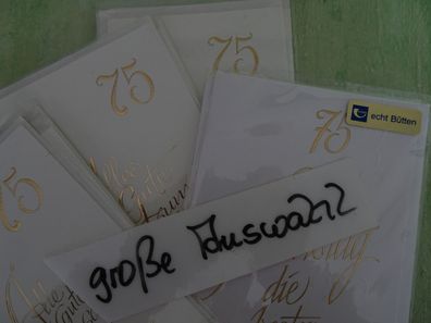75 Jahre Grußkarten zum Geburtstag - große Auswahl edle schlichte Eleganz weiß-golden