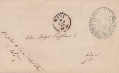 Italien Brief aus dem Jahr 1869 von Bari nach Bari