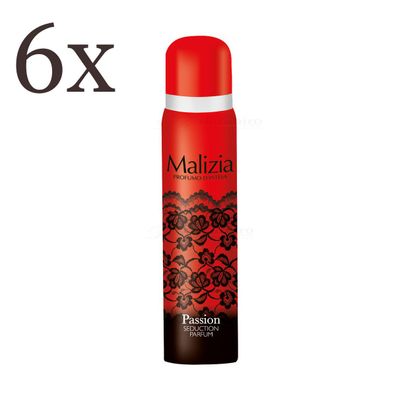 Malizia DONNA Body Spray deodorant Passion 6x 100ml