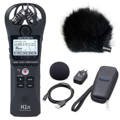 Zoom H1n Recorder mit SPH-1n Zubehörset mit Windschutz
