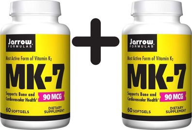 2 x Vitamin K2 MK-7, 90mcg - 60 softgels