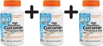 3 x Best Curcumin C3 Complex, 500mg - 120 caps
