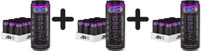 3 x ABE Energy + Performance Cans, Grape Soda - 12 x 330 ml.