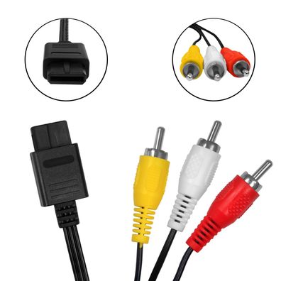 AV / TV Cinch Kabel für SNES, N64, NGC, Super Nintendo, Gamecube, Nintendo64