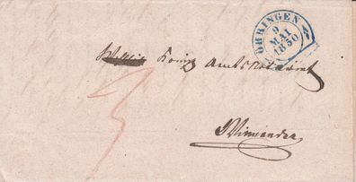 vollständiger Vorphilabrief aus dem Jahr 1850 von Öhringen nach ??? RAR!!!