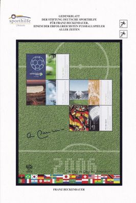 Franz Beckenbauer Autogramm auf Briefmarken