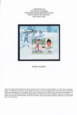 Peter Angerer Autogramm auf Briefmarke (1)
