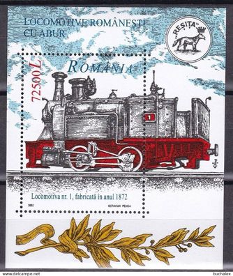 Rumänien 2002, Block "Dampflokomotive", 10x, * * MNH postfrisch, Bl.323, (ME 70, -
