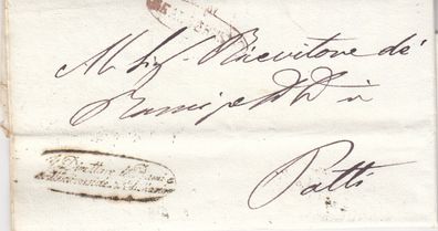 Italien vollständiger Vorphilabrief aus dem Jahr 1840 von Milonia nach Patti