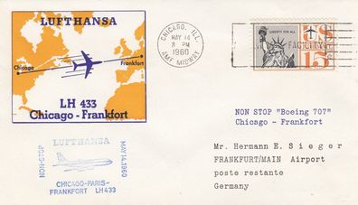 Lufthansa Non-Stop-Flug Chicago - Frankfurt 14.5.1960 Flug LH 433