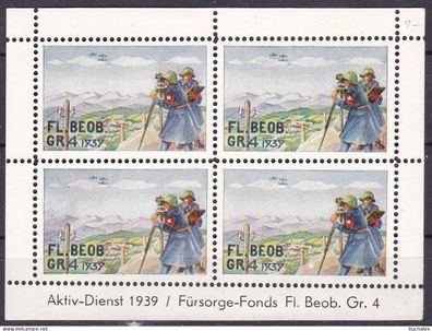 Schweiz Kleinbogen Soldatenmarken postfrisch Fl. Beob. Gr.4