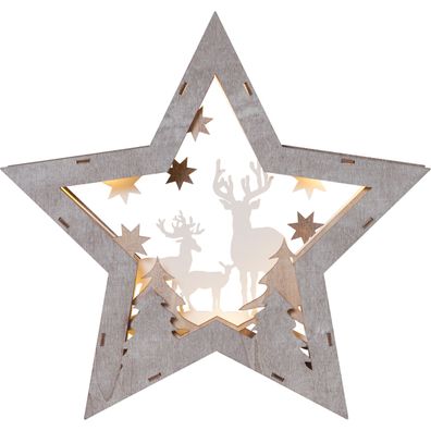 Star Trading LED Weihnachtsdeko Fauna von Star Trading, Tischdeko Stern aus Holz