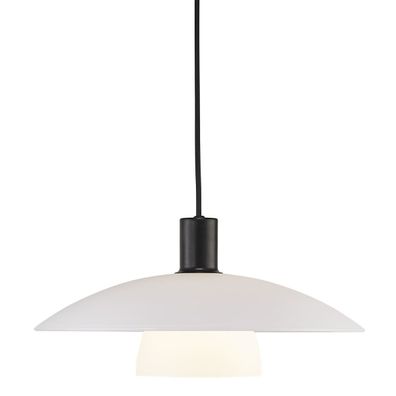 Nordlux VERONA Pendelleuchte schwarz, opal weiß E27 dimmbar 40x40x18,8cm