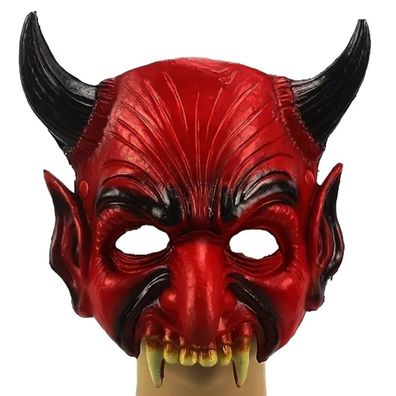 Böse Maske Teufel Devil Teufelsmaske Demon Halloween Horror Halbmaske Hörner