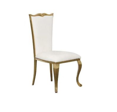 luxuriöse Stuhl Weiß Neu Stühle Polsterstuhl Sessel Metall stilvoll Design