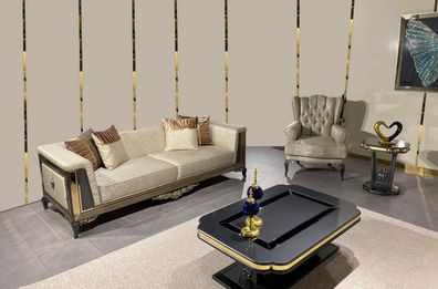 Design Sofas Polster Couchen Textil Relax Sofagarnitur 3 + 1 Sitzer Set