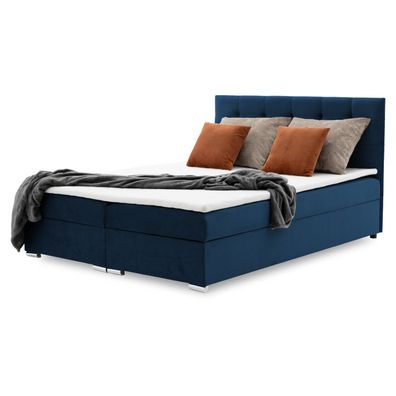 Kontinentales Bett Napoli 160x200 mit zwei Bettkästen und Matratze. Stoff KRONOS
