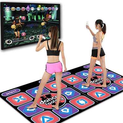 Double Dancing Mat Double User Wired Dance Mat Game Non-slip With 2 Remote