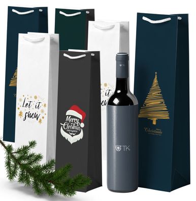 Weihnachtswunder® 12x XXL Flaschentüten Bootle Bag Geschenktüten Weihnachten