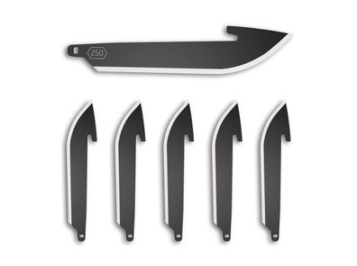 Outdoor Edge 2.5" Drop Point Replacement Blades 6-Pack Black Oxide
