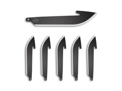 Outdoor Edge 3.0" Drop Point Replacement Blades 6-Pack Black Oxide