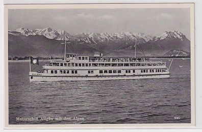 24731 Ak Motorschiff Allgäu mit den Alpen 1938