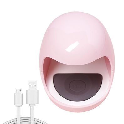 Mini-Nagel-Phototherapie-Lampe, niedliche Ei-UV-Gel-Nagellampe, USB-Rosa