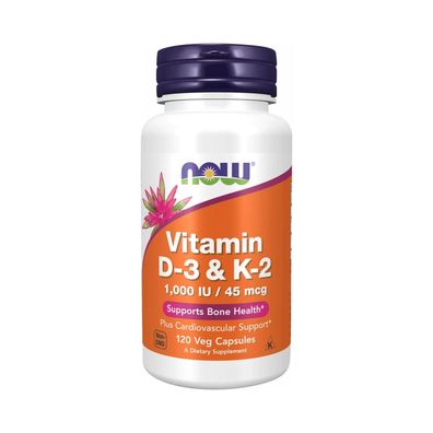 Now Foods Vitamin D3 and K2 - 1000IU/45mcg (120)