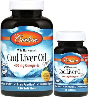 Cod Liver Oil Gems, 460mg - 150 + 30 softgels