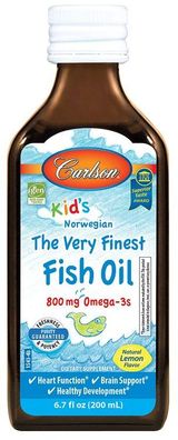 Kid's The Very Finest Fish Oil, 800mg Natural Lemon - 200 ml.