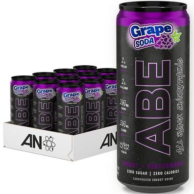 ABE Energy + Performance Cans, Grape Soda - 12 x 330 ml.