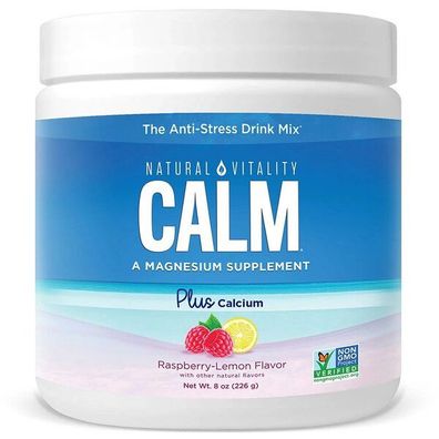 Natural Calm Plus Calcium, Raspberry Lemon - 226g