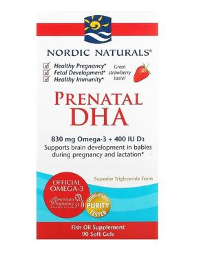 Prenatal DHA, 830mg Strawberry - 90 softgels