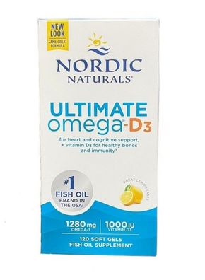 Ultimate Omega-D3, 1280mg Lemon - 120 softgels
