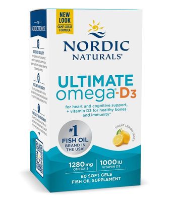 Ultimate Omega-D3, 1280mg Lemon - 60 softgels