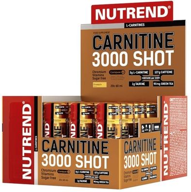 Carnitine 3000 Shot, Strawberry - 20 x 60 ml.