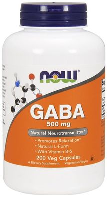 GABA, 500mg with Vitamin B6 - 200 vcaps