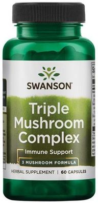 Triple Mushroom Standardized Complex, High-Potency - 60 caps