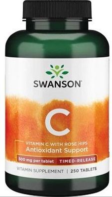 Vitamin C with Rose Hips Timed-Release, 500mg - 250 tabs