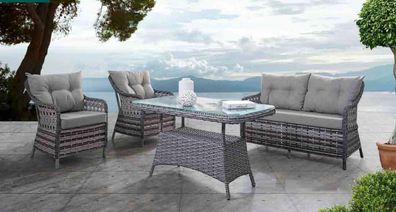 Moderne Gartenmöbel Luxus Sofagarnitur Tisch Hocker Sessel Sitzgruppe