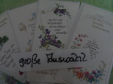 4 ältere Grußkarten Tanus Card Zum Geburtstag Sprüche Verse Reime
