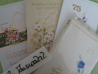 Grußkarten Hupfert Bouquet ua Zum 75. en Geburtstag