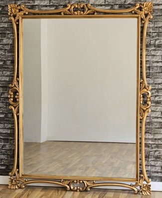 Spiegel Antik Stil gold Wandspiegel groß Barock Spiegel 180 cm Massivholz